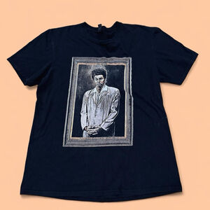 Seinfeld Kramer Portrait T-Shirt Mens Large Black Graphic Tee TV Show Comedy